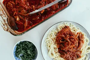 Spaghetti Nacho Casserole recipe