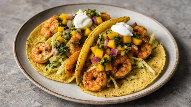 Spicy Shrimp Tacos with Mango Salsa