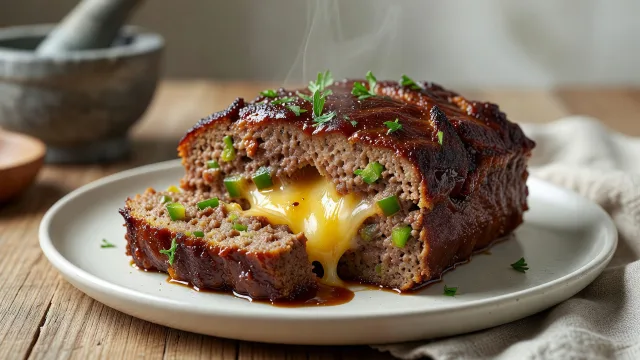 Stuffed Meatloaf with Cheese