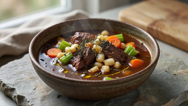 Venison and Hominy Soup