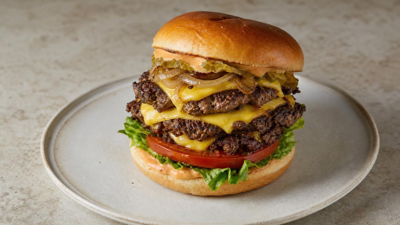 Triple Layer Diner Griddle Burger